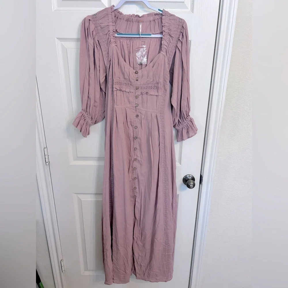 NWOT Free People, Magdalia Maxi, XS in Pale Mauve